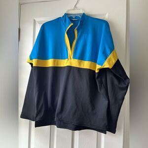 Pearl Izumi mens Blue and Yellow Half-Zip Pullover Biking Shirt Jacket Size L